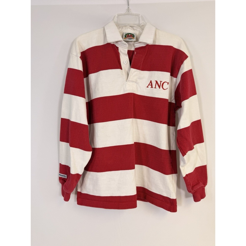 VTG Mens Barbarian Rugby Wear Shirt Sz M Red White Stripe Perfect Condition